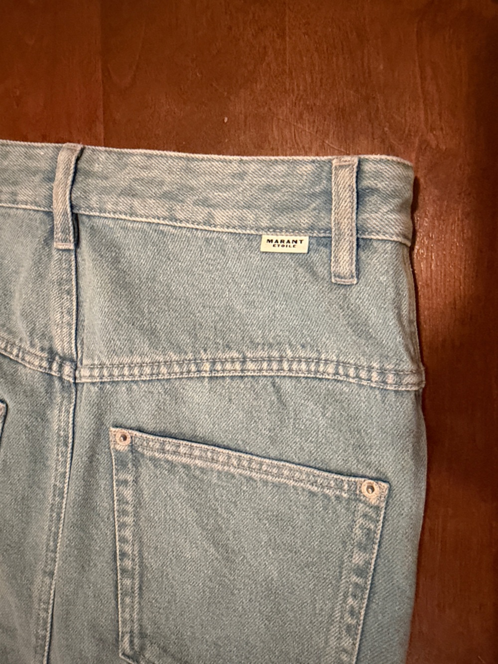 Isabel Marant Etoile Vandy Denim Midi Skirt 38 Button Front High Rise Light Wash - Picture 9 of 10